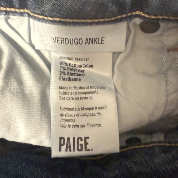 Paige Womens Jeans Verdugo Ankle Skinny Stretchy Dark Wash Size 29 - Picture 5 of 8